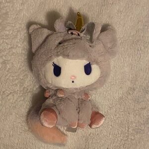 Hello Kitty Gray and Pink Plush with Gold Accents